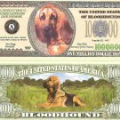Bloodhound Dog One Million Dollar Bills x 2 New Gift