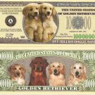 Golden Retriever Dog Puppy Million Dollar Bills x 2
