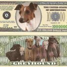Greyhound Dog One Million Dollar Bills x 2 New Gift
