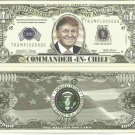 Donald Trump Commander in Chief United States America Million Dollar Bills x 2