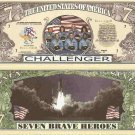 Challenger Space Shuttle Commemorative Dollar Bills x 2