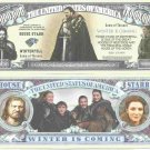 Game of Thrones House Stark Winterfell Winter is Coming Million Dollar Bills x 2