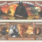 Darth Vader Anakin Skywalker Star Wars Commemorative Million Dollar Bills x 2