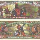 Deadpool Wade Wilson Super Hero Dollar Bills x 2 Comic Book Film Mercenary