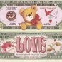 Love is Forever Sweetheart Soul Mate Love Note Million Dollar Bills x 2