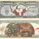 Santa Claus Father Christmas Seasons Greetings Million Dollar Bills x 2 Ho Ho Ho