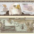American Eagle Million Dollar Bills x 2 Brooklyn Bridge Mount Rushmore Liberty