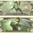 Green Lantern You Can Defeat The Fear Million Dollar Bills x 2 Comic Book Hero