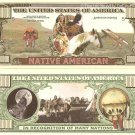 Native American Indian Chief Million Dollar Bills x 2