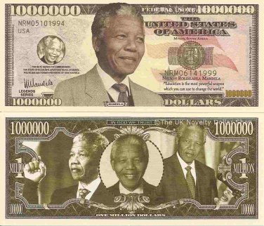 Nelson Mandela South African Anti Apartheid Politician Dollar Bills x2 President