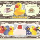 Rubber Ducky Bath Time Buddy Million Dollar Bills x 2 Duck Quack Quack