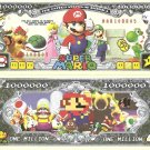 Super Mario Brothers Classic Video Game One Million Dollar Bills x 2