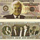 Edward Moore Ted Kennedy Commemorative Dollar Bills x 2 United States Senator