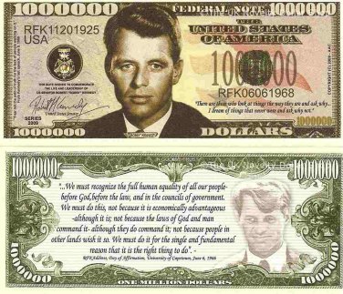Robert Bobby Kennedy Commemorative Dollar Bills x 2 United States Politician RFK