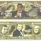 Sean Connery as 007 James Bond Commemorative Million Dollar Bills x 2 Dr No