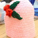 hat pink with red rose