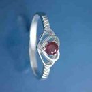 sterling silver 925 ring & garnet gem stone size O