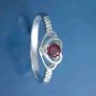 sterling silver 925 ring & garnet gem stone size O