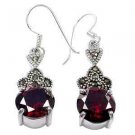Sterling silver 925 CZ earrings inset with marcasite