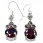 Sterling silver 925 CZ earrings inset with marcasite