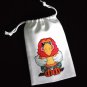 Little Parrot-cross stitch on 5"x7"white denim drawstring pouch