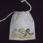 Little monkey-cross stitch on 7"x 8"off-white cotton blends drawstring pouch