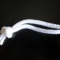 Letter F-cross stitch on 8"x 9"white denim drawstring pouch