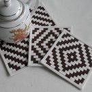 Brown and cream-a set of 2+1 woven coasters for cups and pot