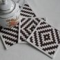 Brown and cream-a set of 2+1 woven coasters for cups and pot