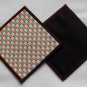 Plaid and bow-a set of two 11cm.x11.5 cm. woven coasters