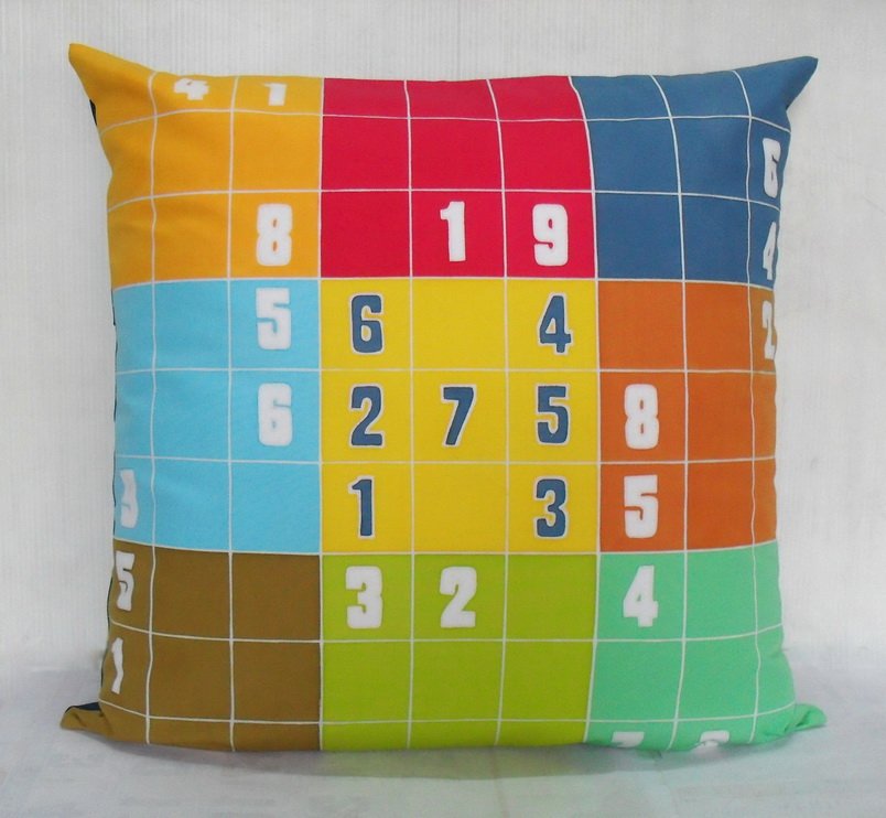 Sudoku Game(3) on 16"x16" batik painted cushion cover