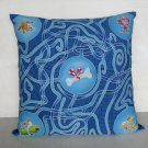 Searching dogs game design on 16"x16" batik painted cushion cover