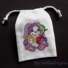Little rabbit -cross stitch on 5"x7"white denim drawstring pouch Little rabbit -cross stitch on 5"x7"white denim drawstring pouch