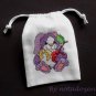 Little rabbit -cross stitch on 5"x7"white denim drawstring pouch