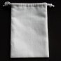 Little mouse and butterfly-cross stitch on 5"x7"white denim drawstring pouch