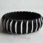 Recycled Bottle Caps Bracelet/women bangle(1)- black ribbon wrapped handmade jewelry
