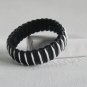 Recycled Bottle Caps Bracelet/women bangle(1)- black ribbon wrapped handmade jewelry