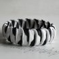 Recycled Bottle Caps Bracelet/women bangle(2)-black/navy blue ribbon wrapped handmade jewelry