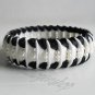Recycled Bottle Caps Bracelet/women bangle(4)-black/red ribbon and color beads/handmade jewelry