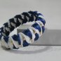 Recycled Bottle Caps Bracelet/women bangle(11)-orange/navy blue chevron wrapped and gold beads