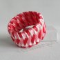 Recycled Bottle Caps Bracelet (14)-pink and yellow/red ribbon"S"shaped wrapped handmade jewelry