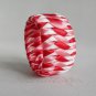 Recycled Bottle Caps Bracelet (14)-pink and yellow/red ribbon"S"shaped wrapped handmade jewelry