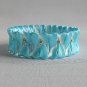 Recycled Bottle Caps Bracelet/women bangle(17)-Heart red/ blue ribbon wrapped and gold beads