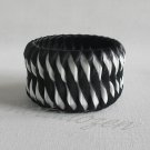 Recycled Bottle Caps Bracelet/woman bangle(18)-Black ribbon obliquely wrapped handmade jewelry