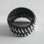 Recycled Bottle Caps Bracelet/woman bangle(18)-Black ribbon obliquely wrapped handmade jewelry