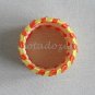 Recycled Bottle Caps Bracelet/women bangle(19)-yellow and orange ribbon wrapped/handmade jewelry