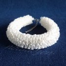 Eco Upcycled Plastic Drinking Straw White Garland Bracelet(1) woman bangle Handmade Jewelry