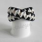 Recycled Bottle Caps Bracelet/Double/infinity handmade bangle(23)-black ribbon wrapped and beads