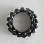 Recycled Bottle Caps Bracelet/Double/infinity handmade bangle(23)-black ribbon wrapped and beads