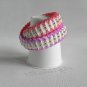 Recycled Bottle Caps Bracelet/Double/infinity handmade bangle(24)-pink,purple ribbon and beads